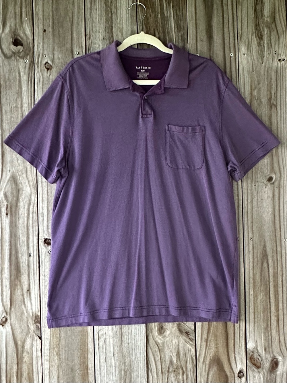 Purple Polo Shirt With Chest Pocket Men’s Size Large Golf Summer Resort Casual
